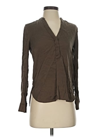 Vince. Long Sleeve Silk Top (view 1)