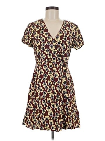 Madewell Button-Wrap Dress in Viola Floral (view 1)