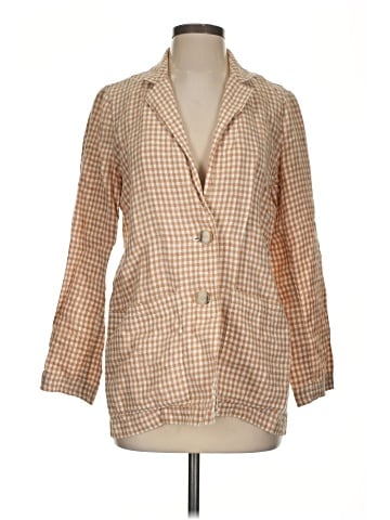 Madewell Linen Dorset Blazer in Gingham Check (view 1)