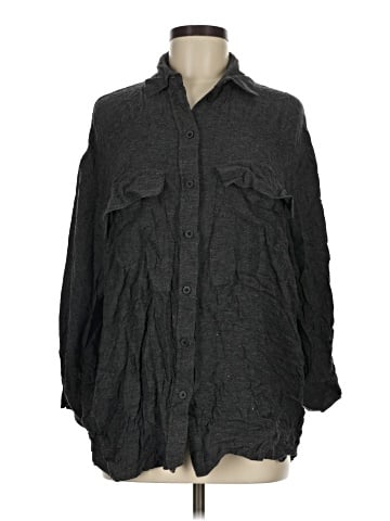 Zara 3/4 Sleeve Button-Down Shirt (view 1)