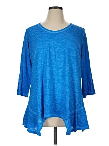 LOGO by Lori Goldstein 3/4 Sleeve Top (view 1)