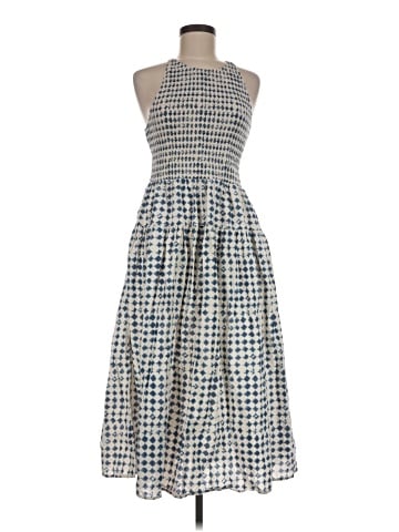 Madewell Halter Tiered Midi Dress in Shibori Print (view 1)