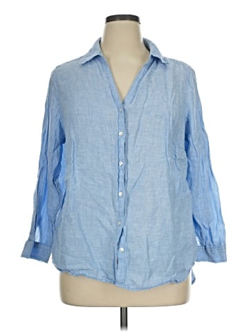 Sigrid Olsen 3/4 Sleeve Button-Down Shirt (view 1)