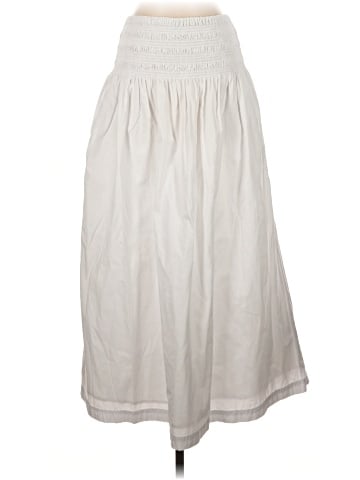 Madewell Smocked-Waist Poplin Midi Skirt (view 1)