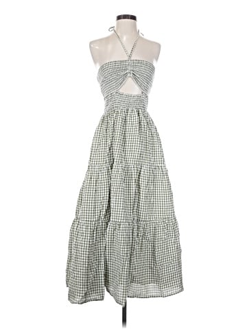 Madewell Modular Halter Midi Dress in Gingham (view 1)