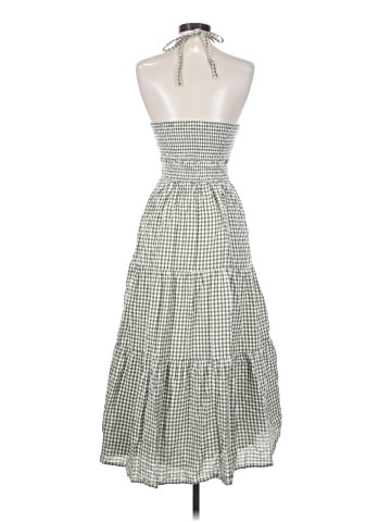 Madewell Modular Halter Midi Dress in Gingham (view 2)