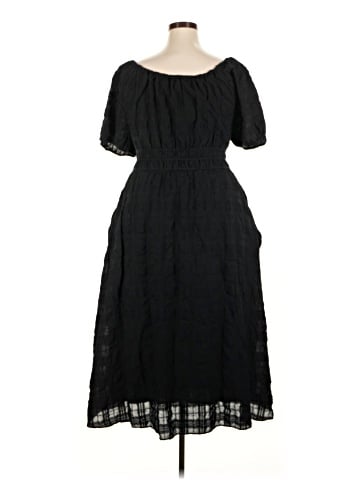 Madewell Plus Sophia Midi Dress in Seersucker Check (view 2)
