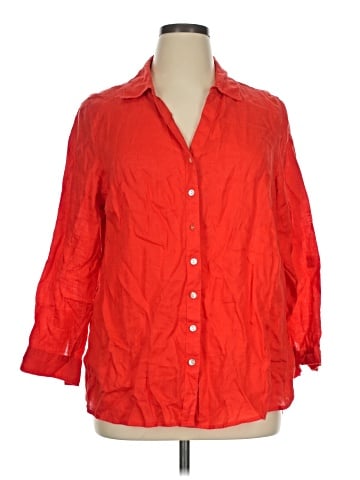 Sigrid Olsen 3/4 Sleeve Button-Down Shirt (view 1)