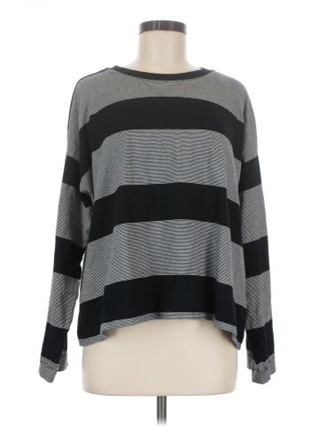 Madewell Oversized Crewneck Long-Sleeve Tee in Stripe (view 1)