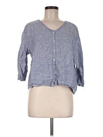 Sigrid Olsen 3/4 Sleeve Button-Down Shirt (view 1)