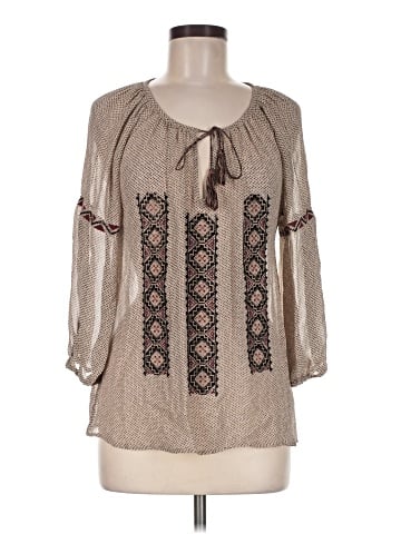Joie Long Sleeve Silk Top (view 1)