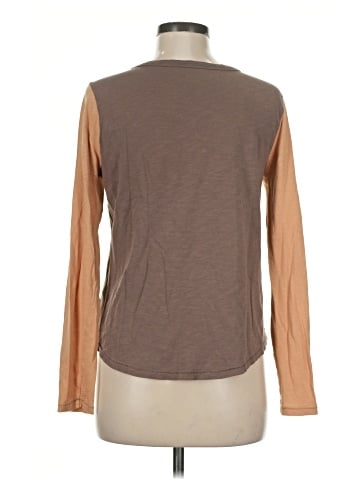 Madewell Whisper Cotton Rib-Crewneck Long-Sleeve Tee in Colorblock (view 2)