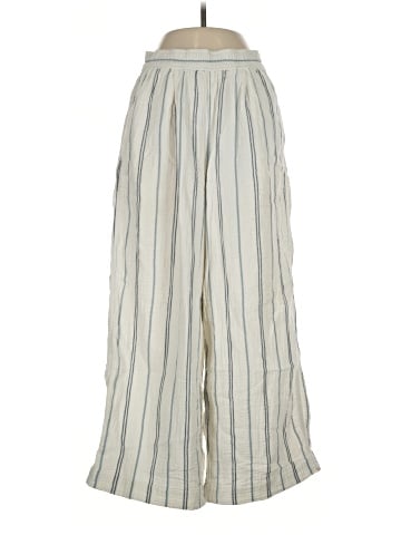 Madewell The Untailored Wide-Leg Crop Pant in Striped Lightspun (view 1)