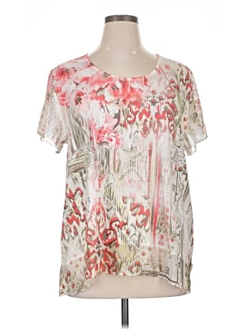 JM Collection Short Sleeve Blouse (view 1)
