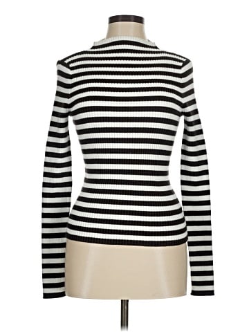 Madewell Cotton Mockneck Sweater in Stripe (view 1)