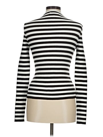 Madewell Cotton Mockneck Sweater in Stripe (view 2)