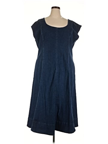 Madewell Denim Seamed Scoopneck Midi Dress (view 1)
