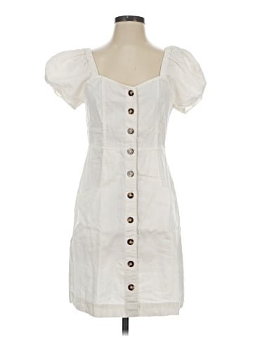 Madewell Linen-Cotton Puff-Sleeve Mini Dress (view 1)