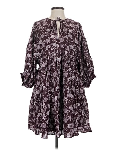 Madewell Splitneck Puff-Sleeve Dress in Floral (view 1)