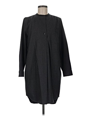 Madewell Flannel Latitude Shirtdress in Charcoal Grey (view 1)