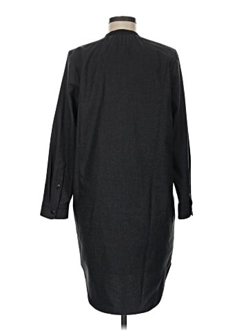 Madewell Flannel Latitude Shirtdress in Charcoal Grey (view 2)