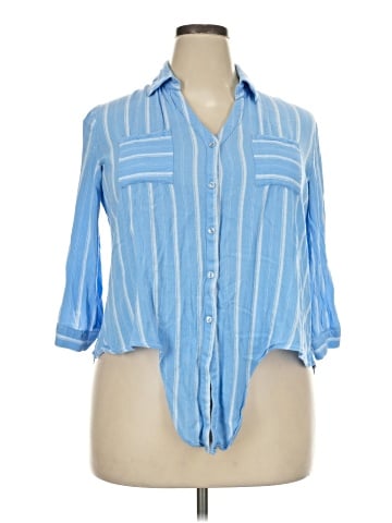 Fortune + Ivy 3/4 Sleeve Button-Down Shirt (view 1)