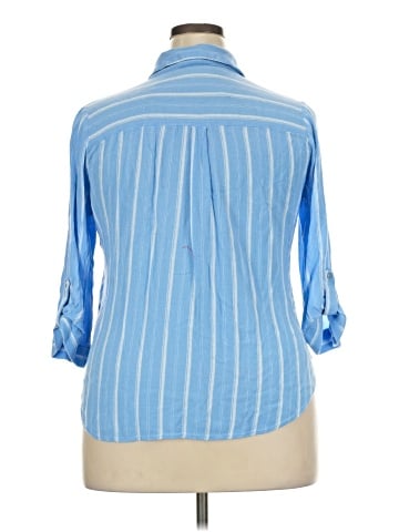 Fortune + Ivy 3/4 Sleeve Button-Down Shirt (view 2)