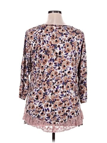 LOGO by Lori Goldstein 3/4 Sleeve Blouse (view 2)