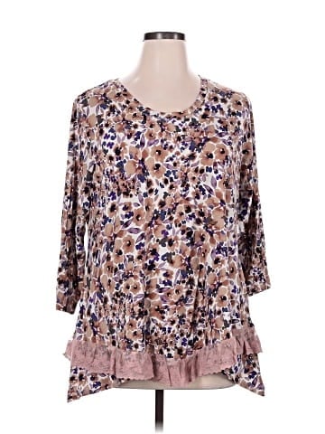 LOGO by Lori Goldstein 3/4 Sleeve Blouse (view 1)