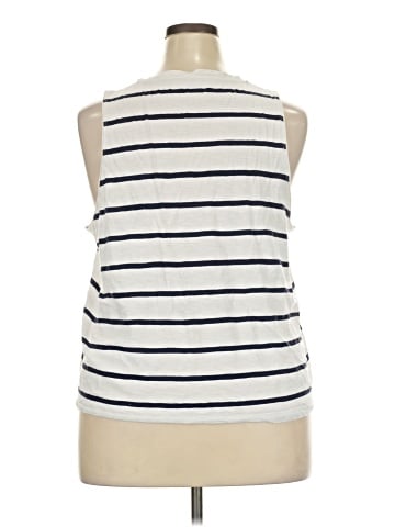 Madewell Whisper Cotton V-Neck Pocket Tank in Creston Stripe (view 2)