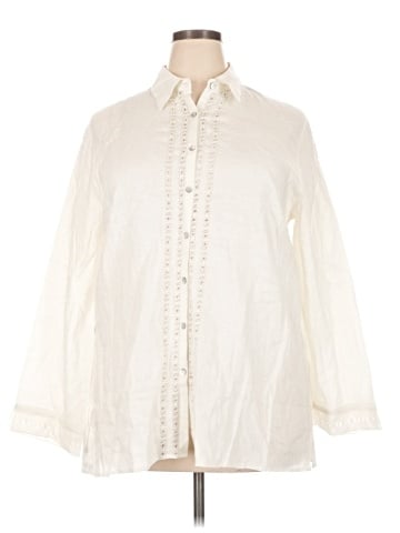 Garnet Hill Long Sleeve Button-Down Shirt (view 1)