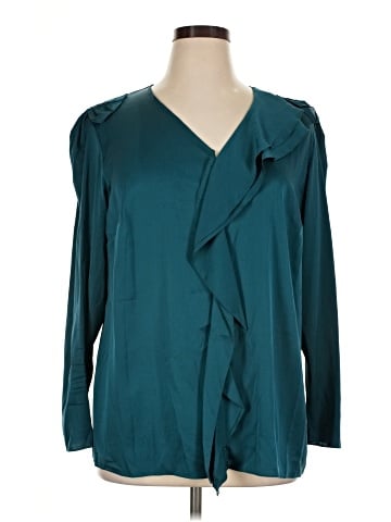 Elie Tahari Long Sleeve Silk Top (view 1)