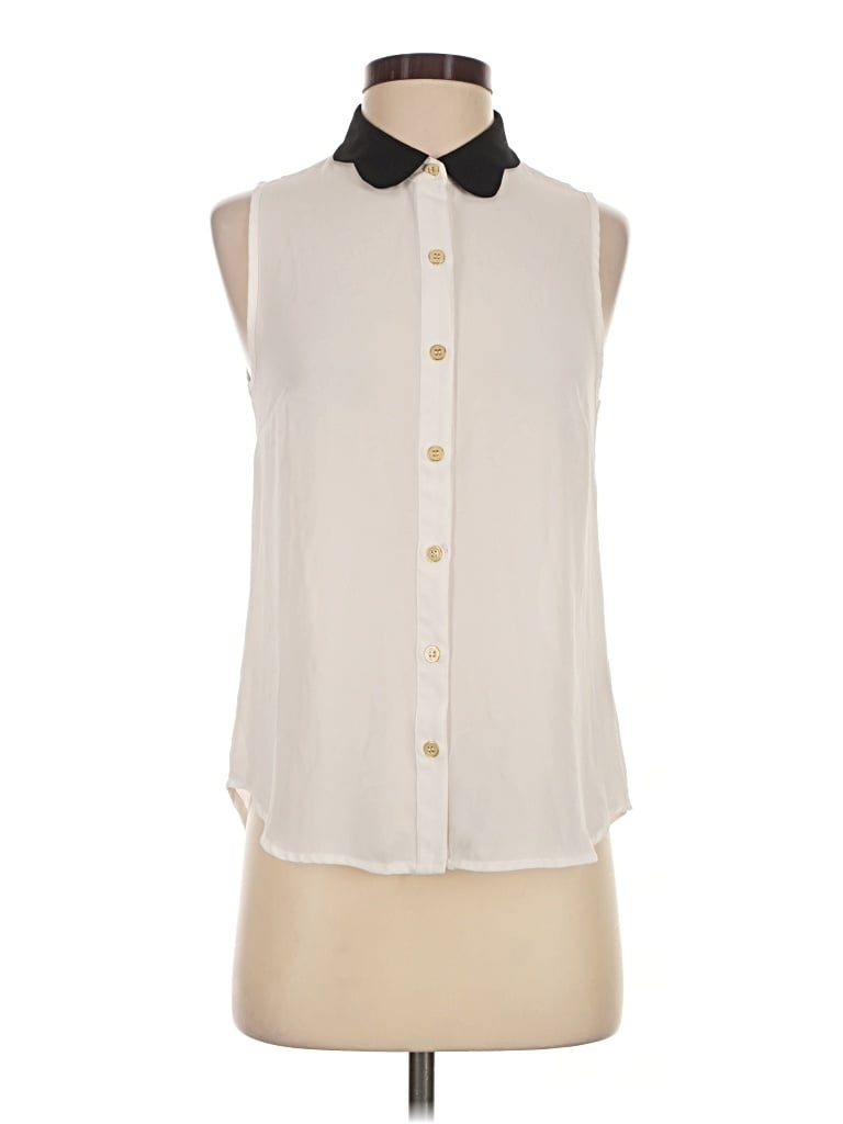 Pre-owned Mine Sleeveless Blouse In Ivory