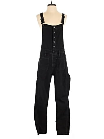 Madewell Skinny Overalls in Black Frost: Button-Front Edition (view 1)