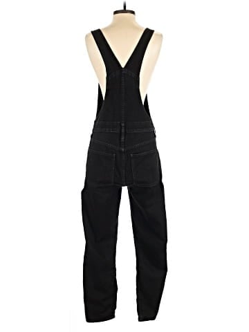 Madewell Skinny Overalls in Black Frost: Button-Front Edition (view 2)