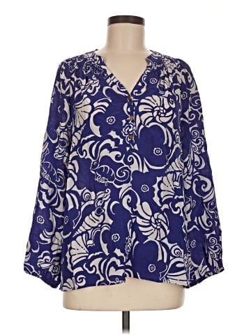 Lilly Pulitzer Long Sleeve Silk Top (view 1)