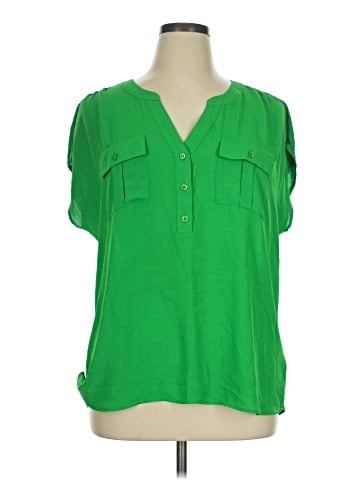 INC International Concepts Short Sleeve Blouse (view 1)