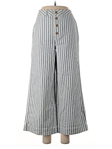 Madewell Emmett Wide-Leg Crop Pants in Stripe: Button-Front Edition (view 1)