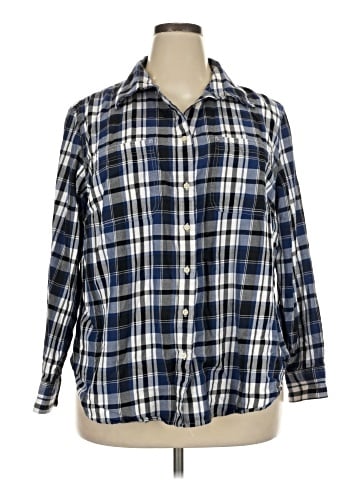 Lauren by Ralph Lauren 3/4 Sleeve Button-Down Shirt (view 1)