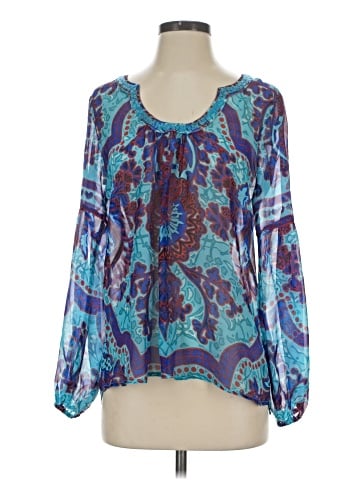 Hale Bob Long Sleeve Silk Top (view 1)