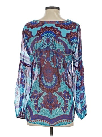 Hale Bob Long Sleeve Silk Top (view 2)