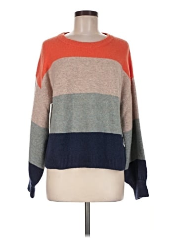 Madewell Striped Gladwell Balloon-Sleeve Pullover Sweater (view 1)