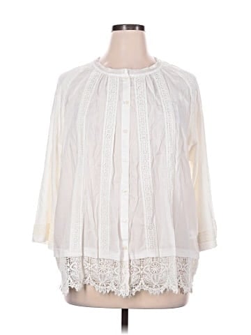 LOGO by Lori Goldstein 3/4 Sleeve Blouse (view 1)