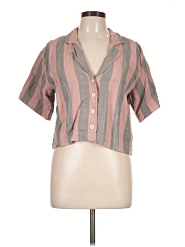 Madewell 100% Linen Resort Shirt in Springy Stripe (view 1)
