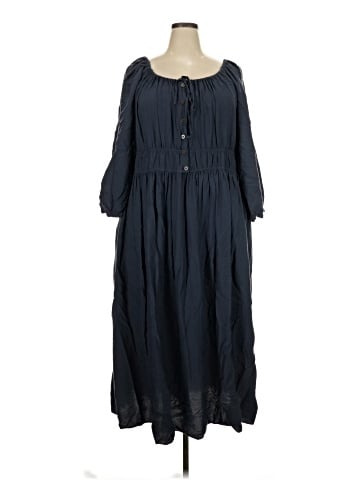 Madewell Plus Twill Sophia Midi Dress (view 1)