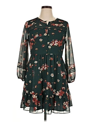 Madewell Sheer-Sleeve Pintuck Ruffle Dress in Spruce Blooms (view 1)