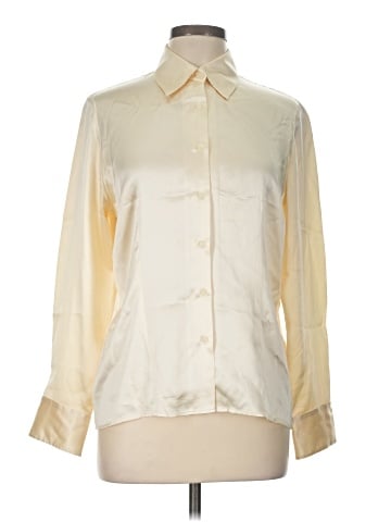 Neiman Marcus Long Sleeve Silk Top (view 1)