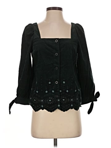 Madewell Embroidered Eyelet Corduroy Tie-Sleeve Top (view 1)