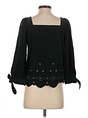 Madewell Embroidered Eyelet Corduroy Tie-Sleeve Top (view 2)