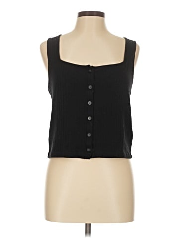 Madewell Ribbed Button-Front Crop Tank (view 1)